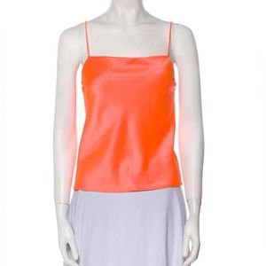 Alice + Olivia Harmon Draped Satin Tank Top